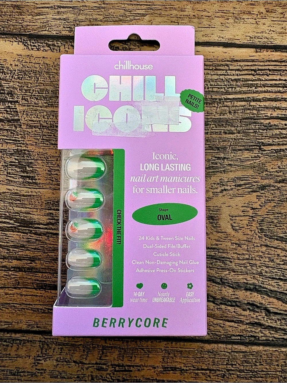chillhouse CHILL IDOLS Berrycore Press-On Nails Green & Pink